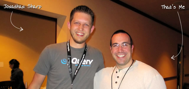Ben Nadel at the jQuery Conference 2010 (Boston, MA) with: Jonathan Sharp