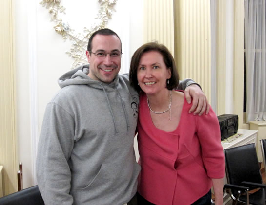 Ben Nadel with Mary (professor) at Philosophy Works at the School of Practical Philosophy.