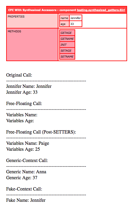 ColdFusion 9 synthesized, implicit getter and setter behavior examined in depth.
