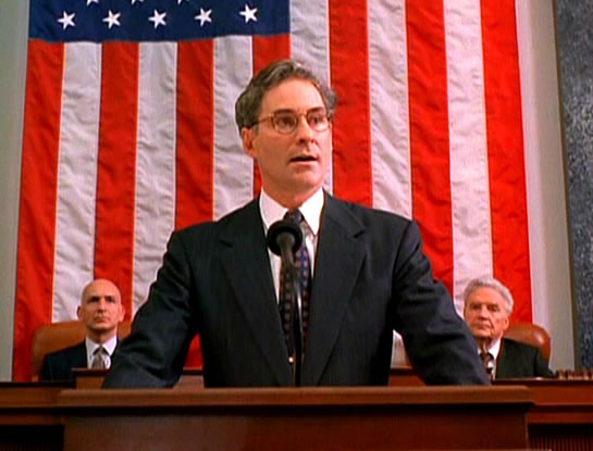 Dave Staring Kevin Kline.