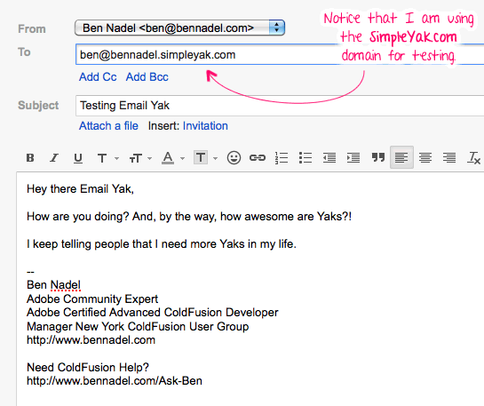 Emails from your end users will be sent to the Email Yak SMTP proxy.