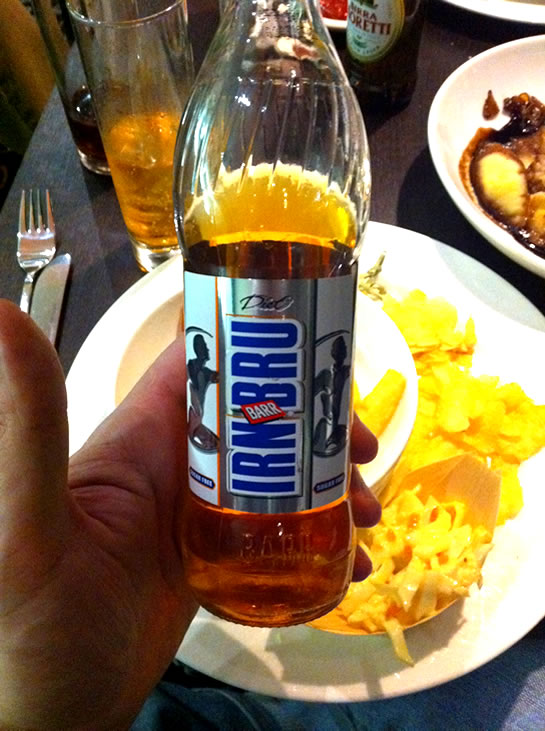 IrnBru - pronounced, urn-brew.