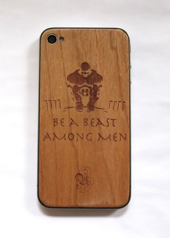 UNCIVILIZED Brand custom wood iPhone back from JackBacks.
