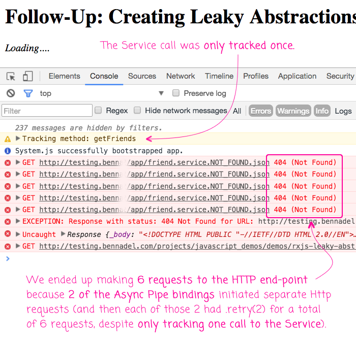 Follow-Up: Creating Leaky Abstractions With RxJS In Angular 2.1.1
