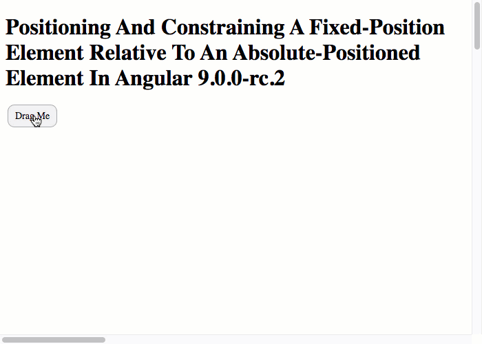 A popup elements is constrained by the viewport even when its drag-trigger moves outside the viewport in Angular 9.0.0-rc.2.